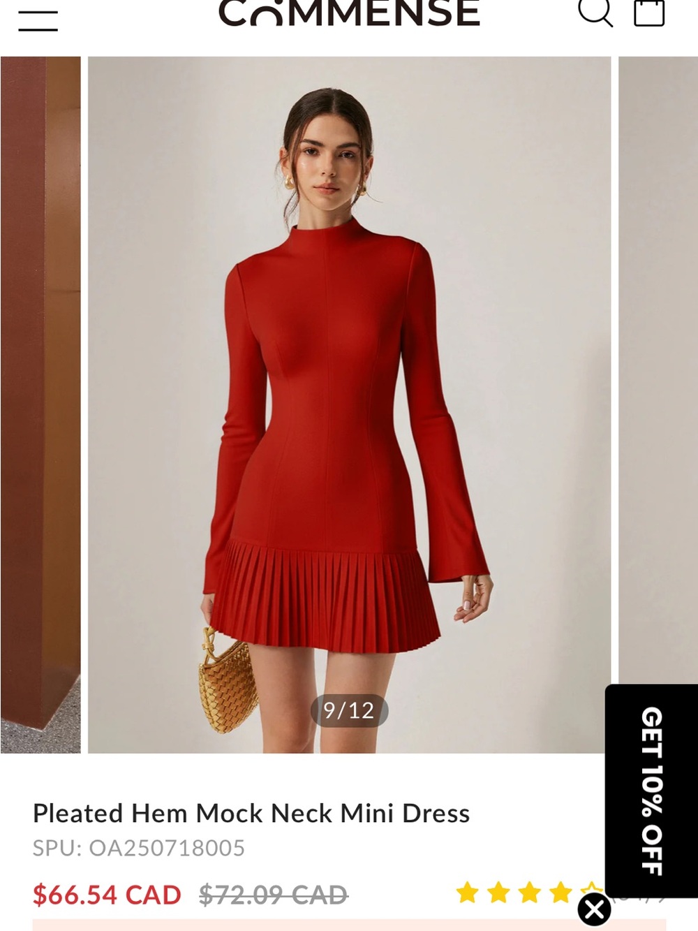 Commense Burgundy Red Women's Top